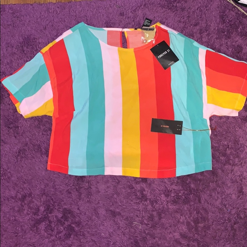 A brand new forever 21 crop top Multicolored shirt